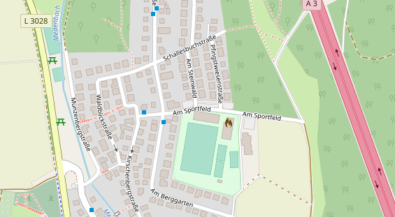 Tennisverein auf Satellitenbild