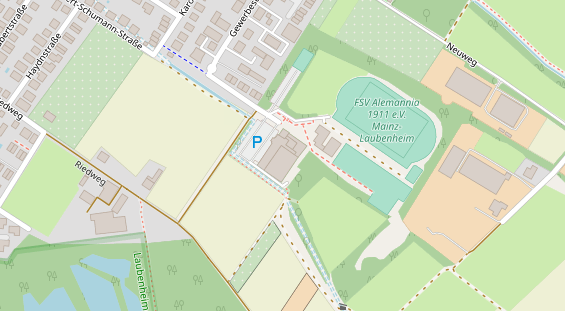 Tennisverein auf Satellitenbild