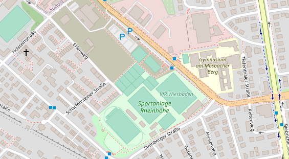 Tennisverein auf Satellitenbild