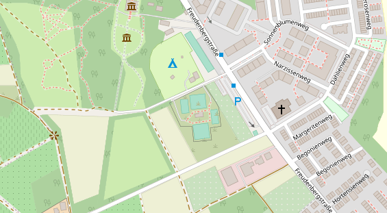 Tennisverein auf Satellitenbild