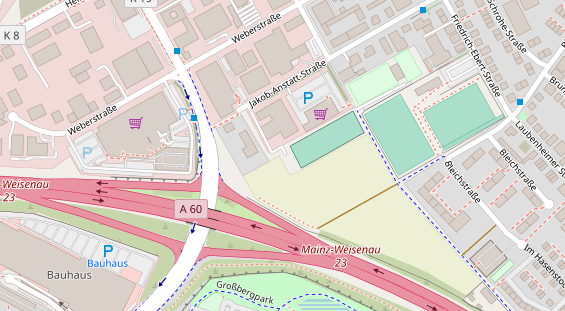 Tennisverein auf Satellitenbild
