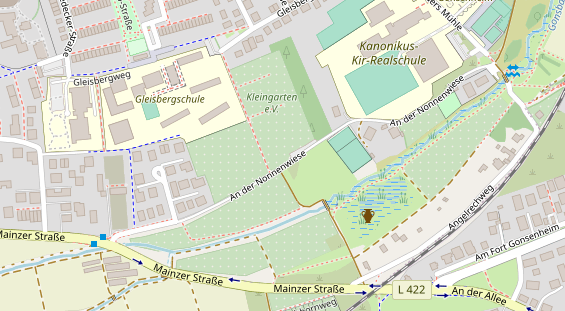 Tennisverein auf Satellitenbild