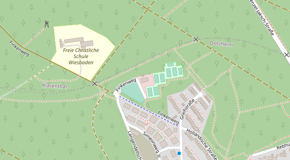Tennisverein auf Satellitenbild
