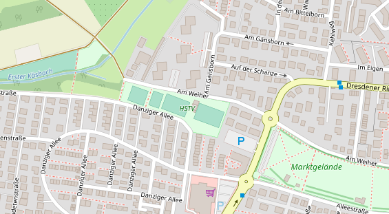 Tennisverein auf Satellitenbild