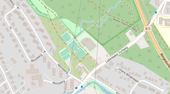 Tennisverein auf Satellitenbild