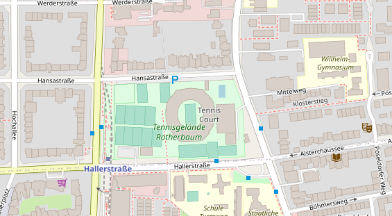 Tennisverein auf Satellitenbild