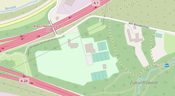 Tennisverein auf Satellitenbild