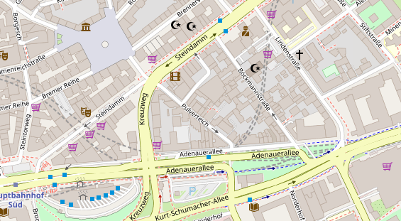 Tennisverein auf Satellitenbild
