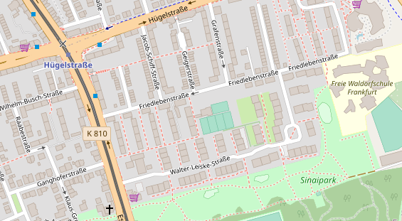 Tennisverein auf Satellitenbild