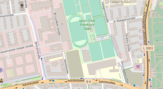 Tennisverein auf Satellitenbild