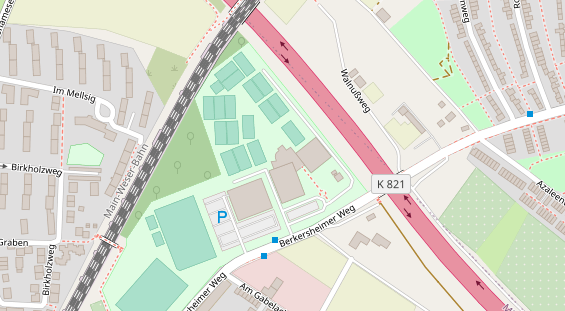 Tennisverein auf Satellitenbild