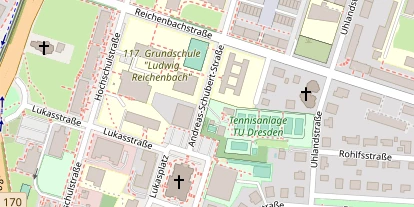 Tennisverein auf Satellitenbild