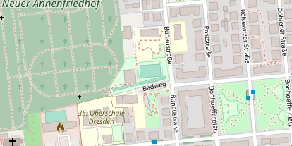 Tennisverein auf Satellitenbild