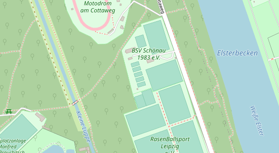 Tennisverein auf Satellitenbild