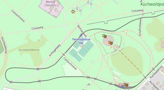 Tennisverein auf Satellitenbild