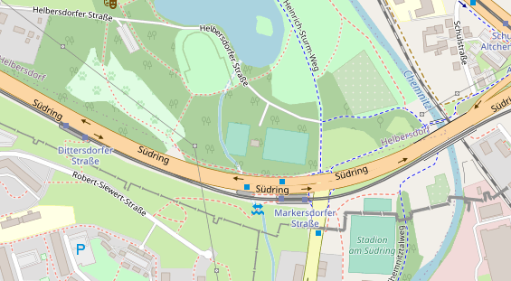 Tennisverein auf Satellitenbild