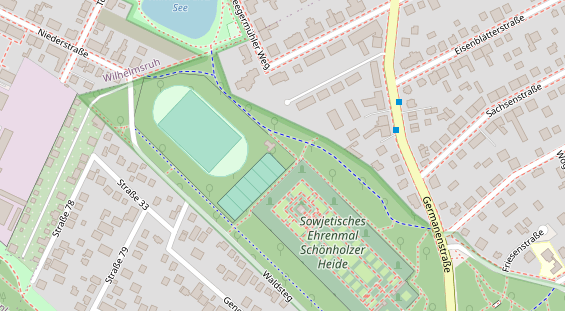 Tennisverein auf Satellitenbild