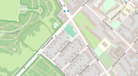 Tennisverein auf Satellitenbild