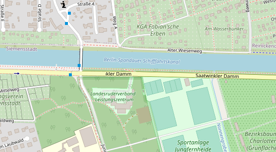 Tennisverein auf Satellitenbild