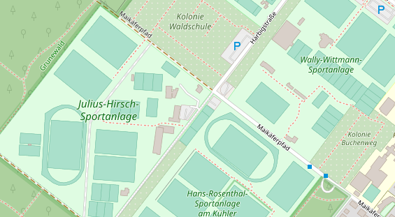 Tennisverein auf Satellitenbild