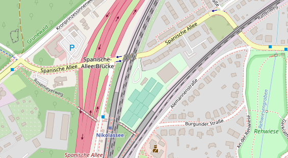 Tennisverein auf Satellitenbild