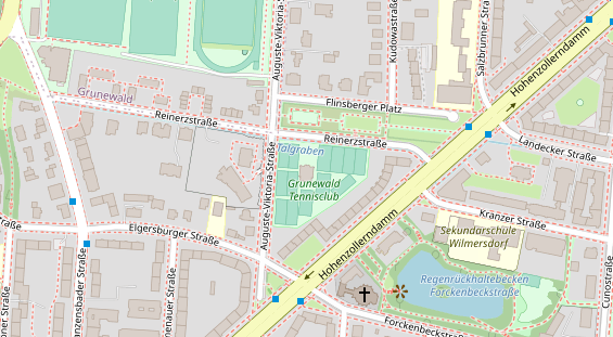 Tennisverein auf Satellitenbild