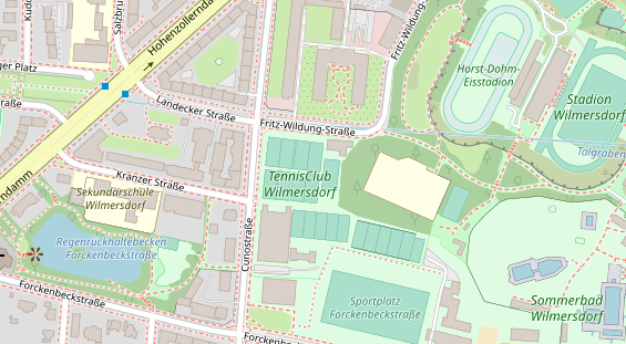 Tennisverein auf Satellitenbild