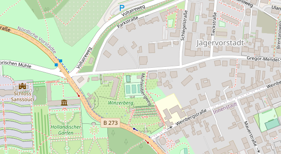 Tennisverein auf Satellitenbild