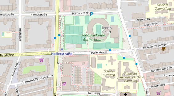Tennisverein auf Satellitenbild
