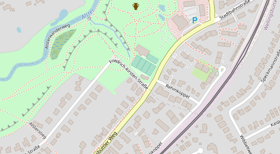 Tennisverein auf Satellitenbild