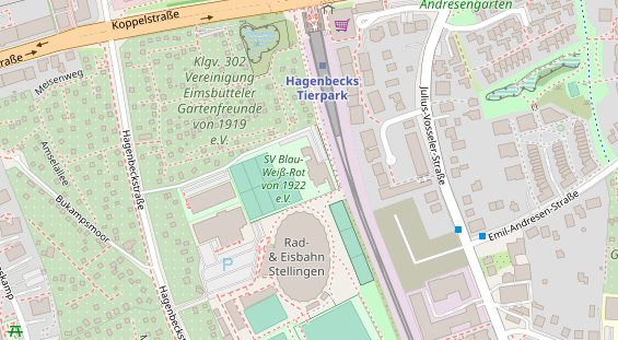 Tennisverein auf Satellitenbild