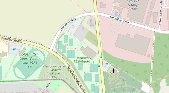 Tennisverein auf Satellitenbild