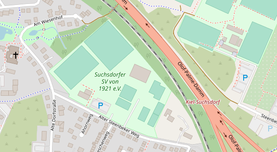 Tennisverein auf Satellitenbild