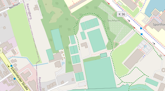 Tennisverein auf Satellitenbild