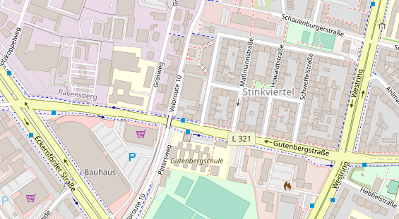 Tennisverein auf Satellitenbild