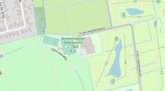 Tennisverein auf Satellitenbild