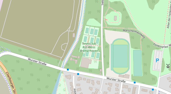 Tennisverein auf Satellitenbild