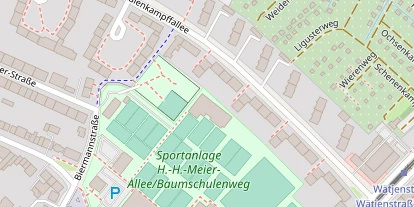 Tennisverein auf Satellitenbild