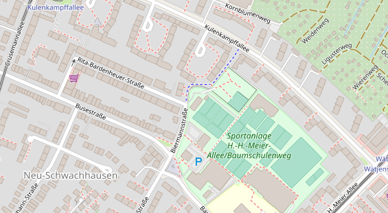 Tennisverein auf Satellitenbild