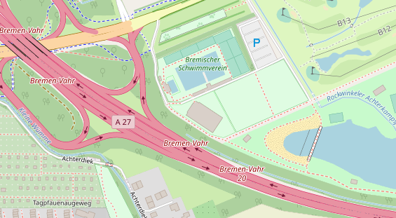 Tennisverein auf Satellitenbild