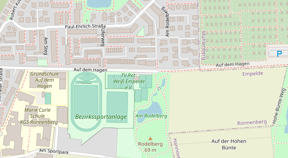 Tennisverein auf Satellitenbild