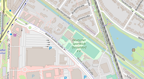 Tennisverein auf Satellitenbild