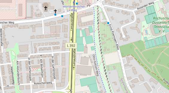 Tennisverein auf Satellitenbild