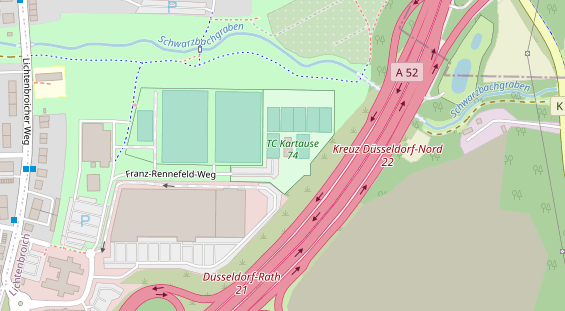 Tennisverein auf Satellitenbild