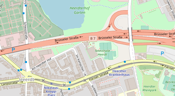 Tennisverein auf Satellitenbild