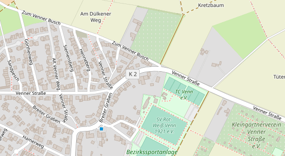 Tennisverein auf Satellitenbild