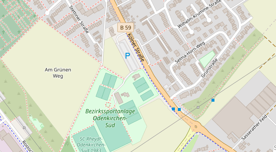 Tennisverein auf Satellitenbild