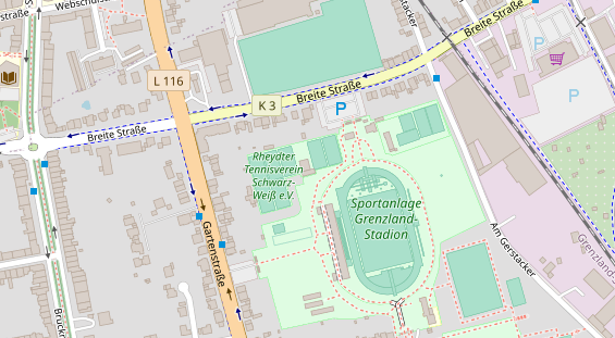 Tennisverein auf Satellitenbild