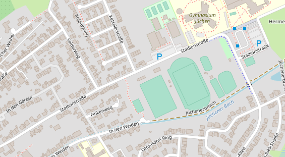 Tennisverein auf Satellitenbild