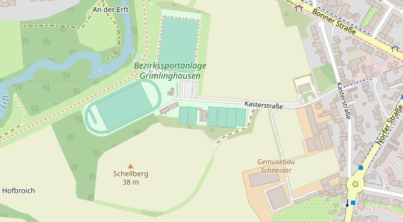 Tennisverein auf Satellitenbild